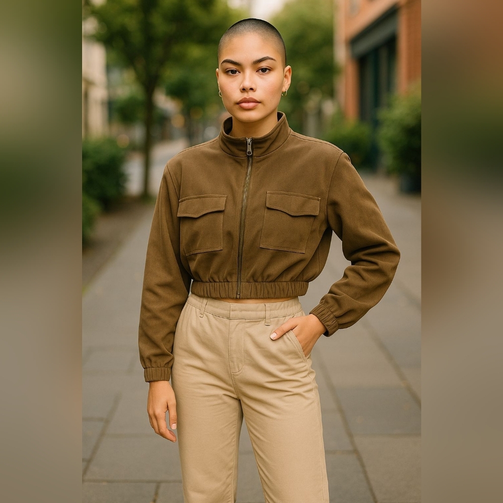 Monaco Olive Bomber Jacket for Women